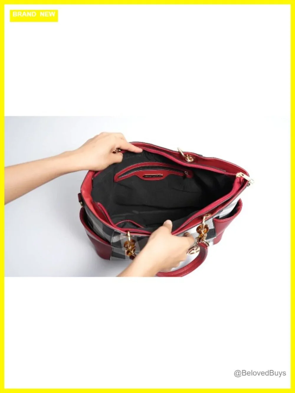 Vegan Leather Tote Handbag Set with Wristlet Wallet